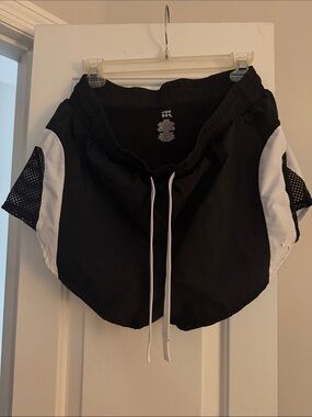 JoyLab Black Athletic Shorts with White Side Panels